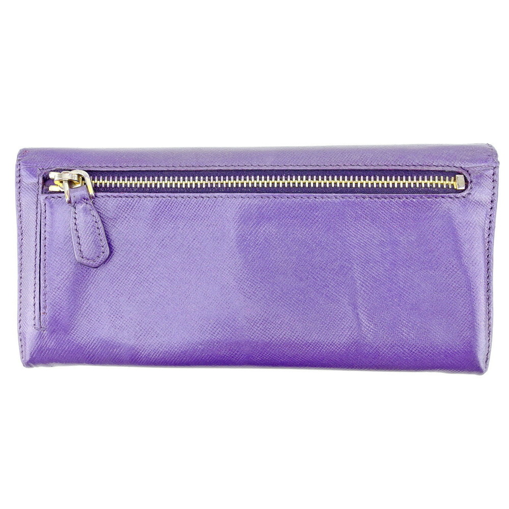 Prada zipper purple leather Wallet long - Picture 1 of 6